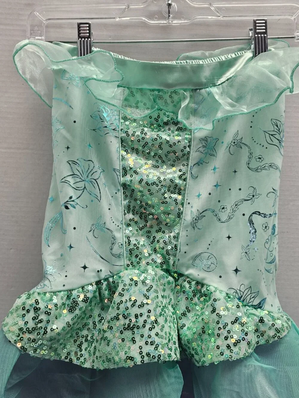 Disney Store Princess Ariel Costume 2pc Top Skirt Sparkling Purple Green 7/8